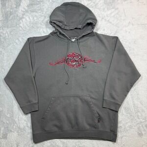 Top Heavy Hoodie Men M Gray Distressed Stained Skateboard Pinkman Y2K